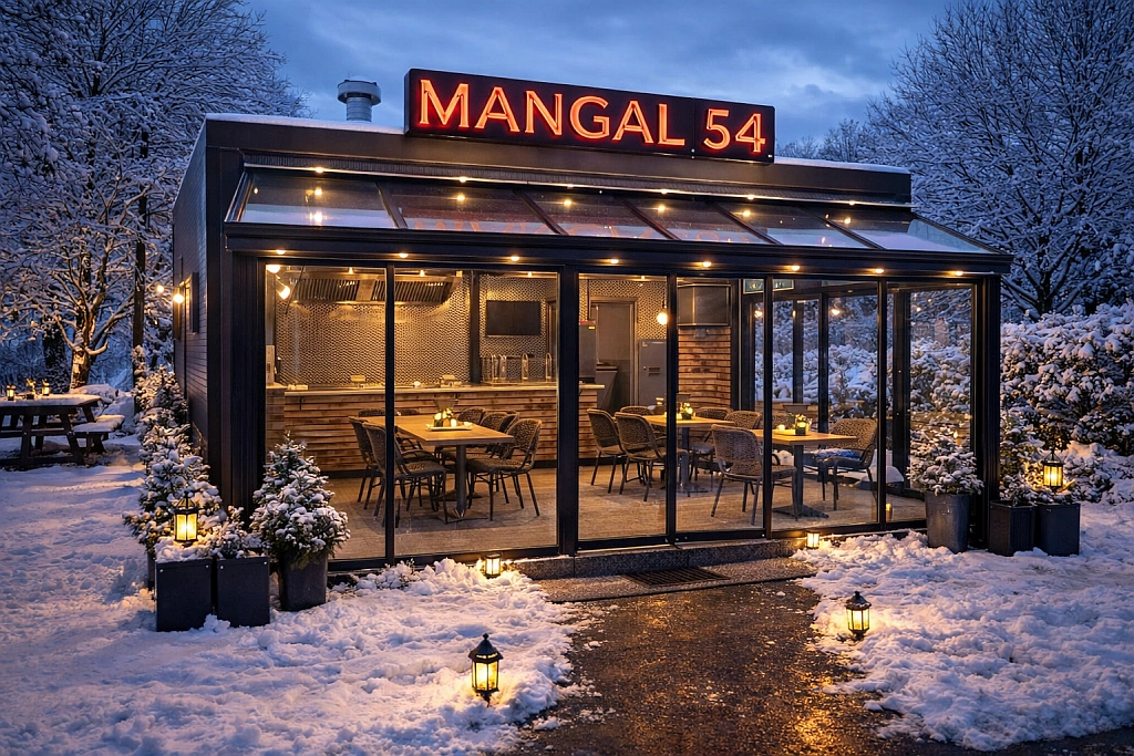 Mangal- und Grillcontainer mit Wintergarten